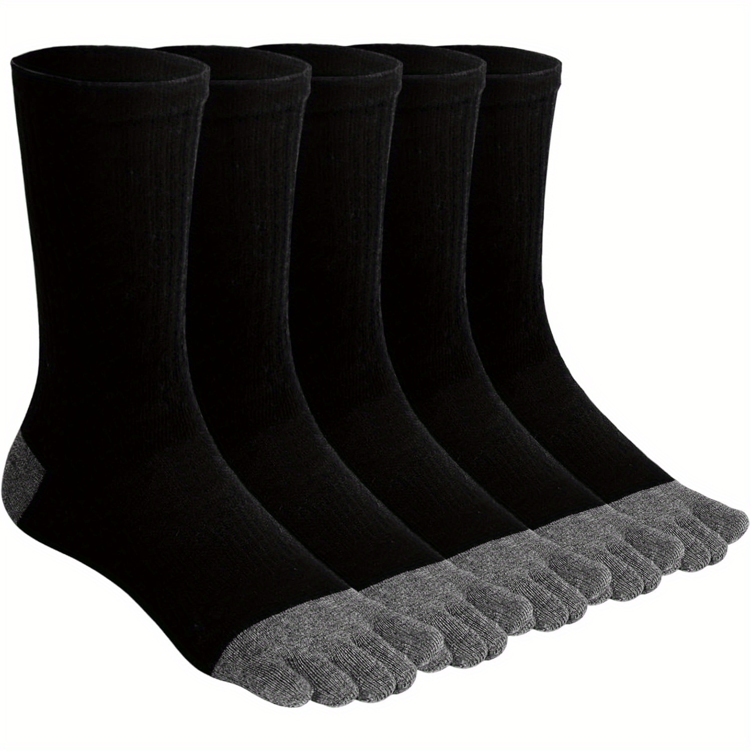 Pairs *'S Toe Socks, Cotton Crew Sports Socks with Cushioned Sole for  Running