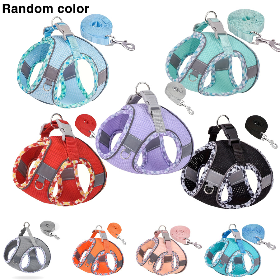 TEMU Breathable Pet Harness, No-pull Dog Safety Belt And Belt Set, Walking Harness, Random Color