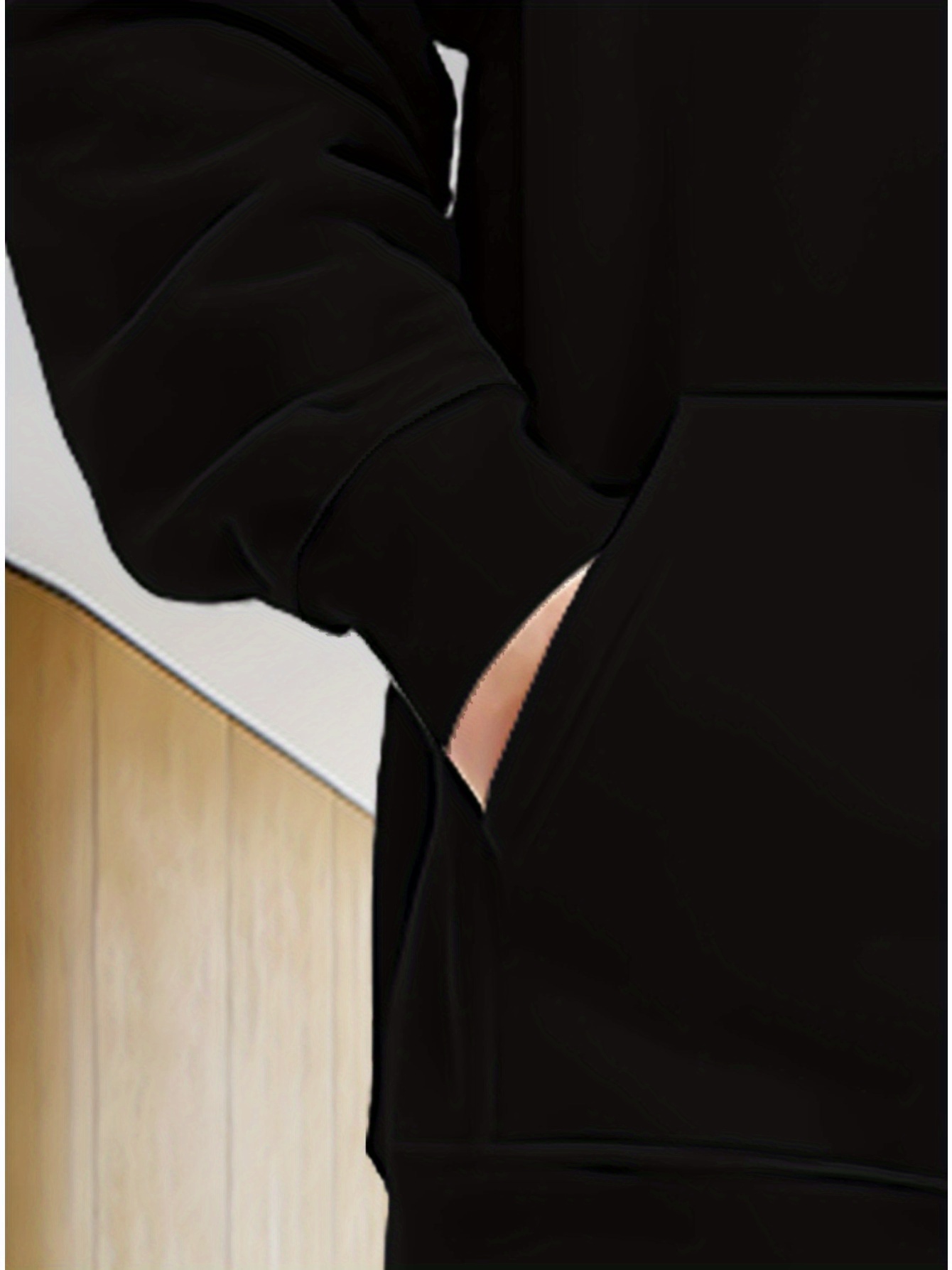 Hoodie for Living Room Wear | Black Color, Durable and Lightweight, Featuring Green Stripe Design on Sleeve, Ideal for Casual Home Use and Daily Activities, Comfortable Fit for Men and Women, Regular Fit, Zip Up Closure