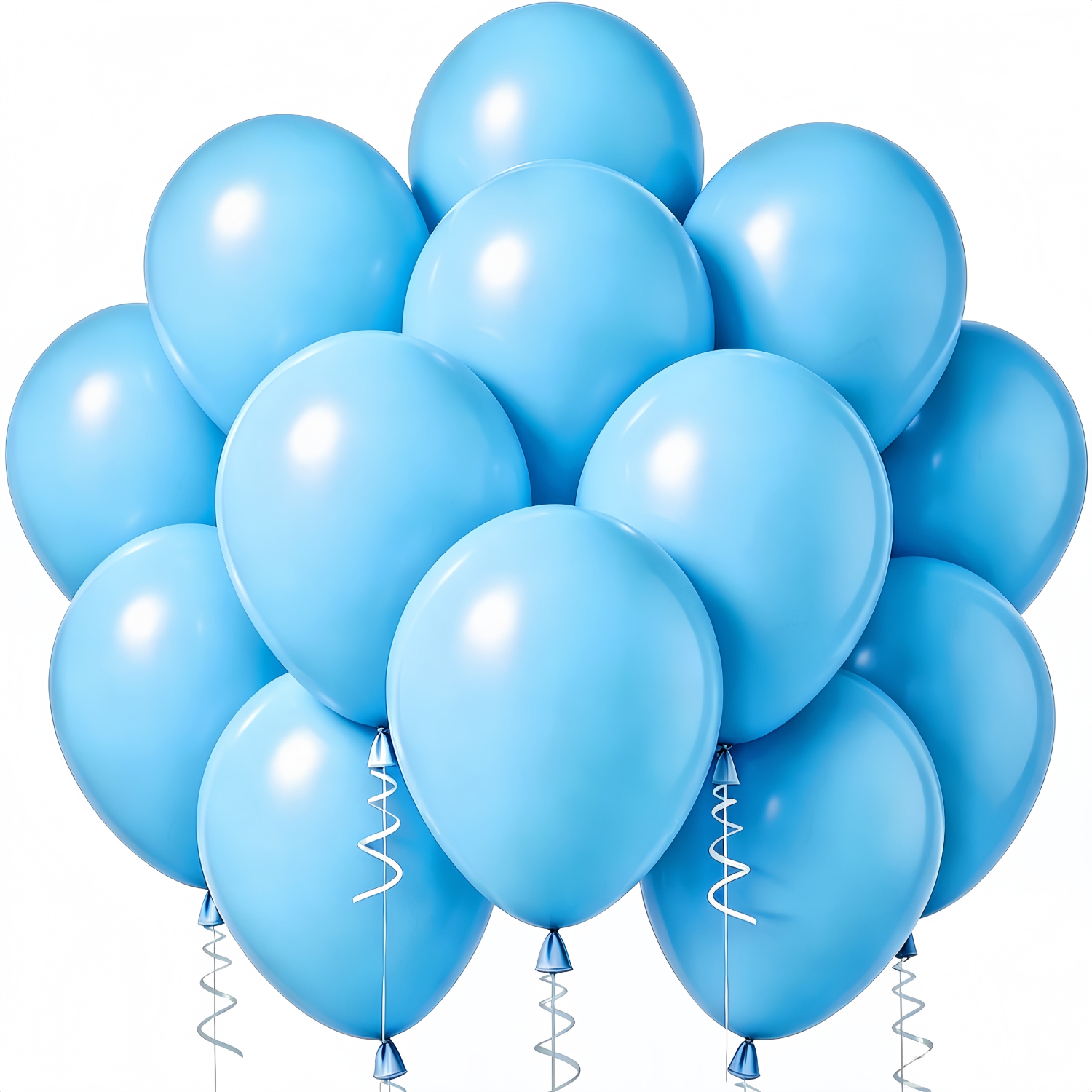TEMU Lot de 35 ballons de fête ronds en latex bleu hélium de 25 cm pour la Saint-Valentin, fête de princesse, enterrement de vie de fille,