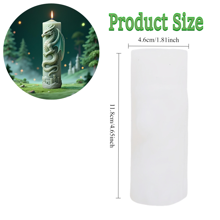 Image of 3d Dragon And Castle Silicone Mold By - A Flexible And Reusable Mold For Crafting Wax Candles, Soap, Resin Casting, And Home Decoration, Featuring Intricate Details - Sold As A Single Piece
