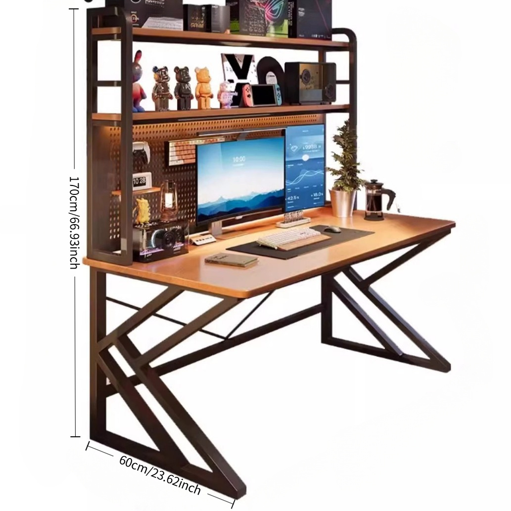 TENNIEX 39.3x37.4in Clampable Desk Pegboard Shelf, 2-Tier Computer Desk Bookcase