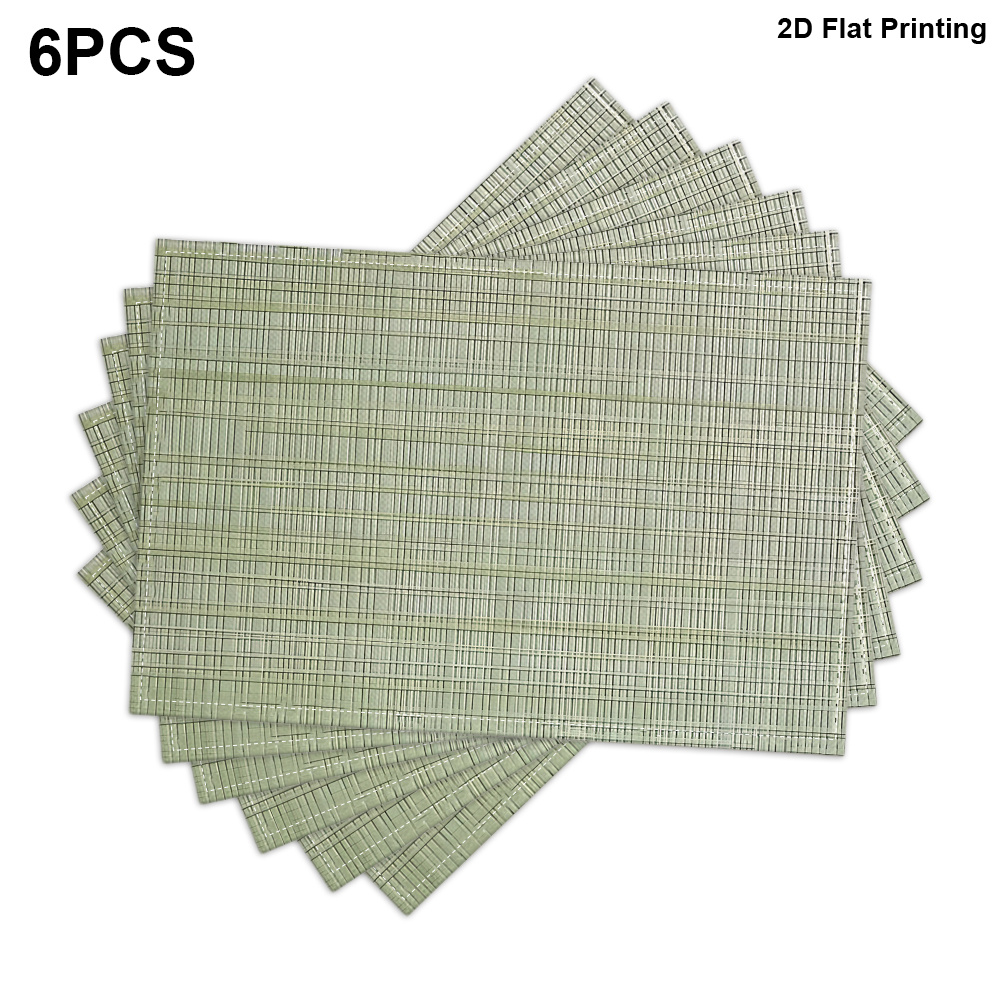 TEMU 6pcs Placemats - Green With Striped Pattern | Modern Minimalist Style | Ideal For Kitchens, Dining Rooms, CafÃ©s, Weddings, Gifts, And Home