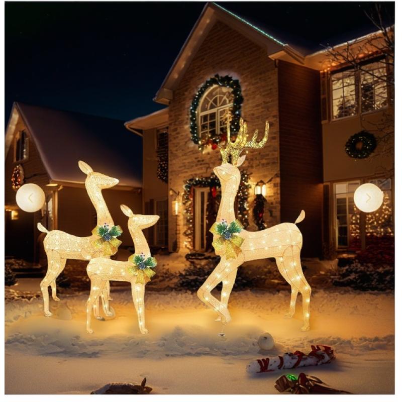 3pcs christmas lights reindeer decoration outdoor deer - Temu