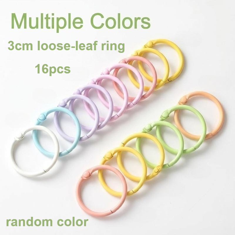 TEMU 16pcs Macaron Colored Metal Split Book Rings, Random Colors. Reusable Loose-leaf Circles, Perfect For Diy Hanging Ornaments, Keychain Making,