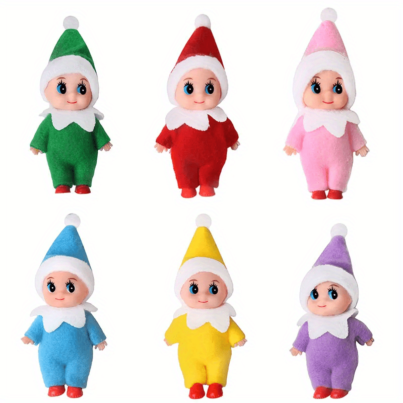 TEMU 6 Mini Christmas Elf Figurines For Festive Tabletop Decor