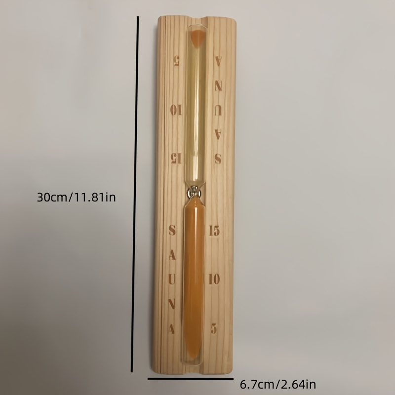Wooden Sauna Timer - 15-minute Bathroom Timer With Sand Glass, No Electricity Needed, Wooden Frame, Easy-to-read For Use
