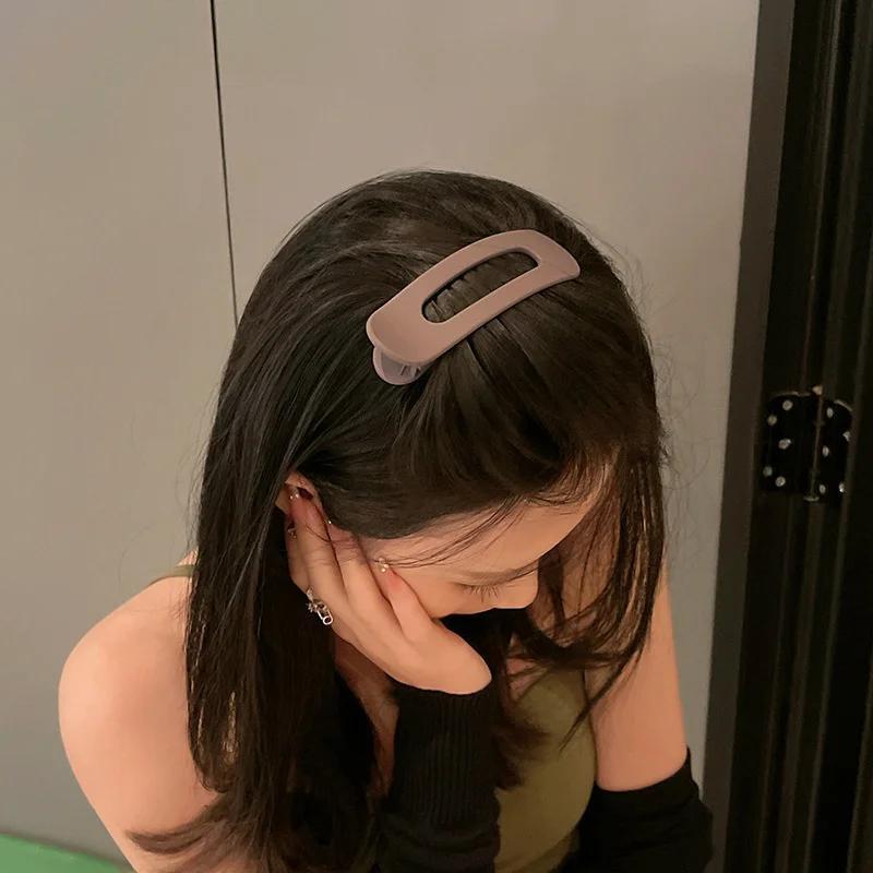 3pcs Ladies' Elegant Matte Large Hair Clip- Acrylic Anti-Slip Toothed Hairpin, Easy And Elegant Rectangular Hairpin, Stable And Fixed, Solid-Color Headpiece, Suitable for Daily And Formal Looks, Cute Hair Accessory, Smooth Surface