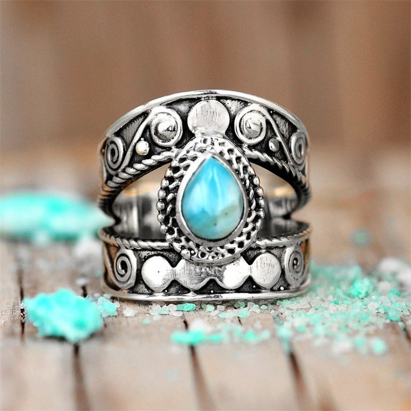 TEMU Ring Shaped Like A With A Bohemian Carved Design, Stylish And Vintage, Ideal For Women's Personalized Jewelry For Occasions Like Parties,