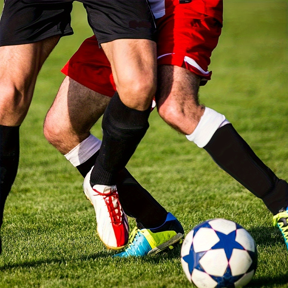 Set of 2 Breathab Shin Seves Designed for Soccer, Featuring a Durab New Sty Avaib in Sizes S, M, And These Extra Roomy Shin Socks Provide for Comfort And Are Ideafor Summer Camps And Agues