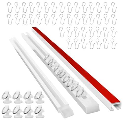 rail de rideau auto-adhésif de 9,8 pieds pour plafond ou mur et fenêtre, séparateur de pièce pour camping-car/caravane/chambre/cabine dessayage - perçage, vis, 3 m, non flexible