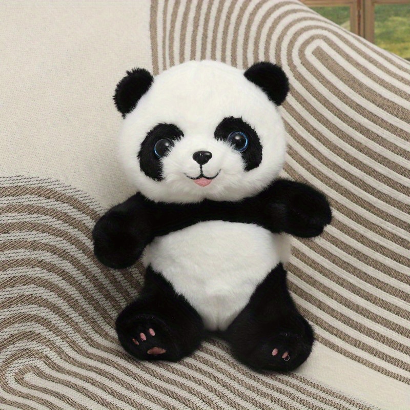 cute panda plush toy stuffed animal soft white black durable plush with big   eyes poseable   fluffy   birthday christmas gift party favors home decor cute stuffed animals kids gift item