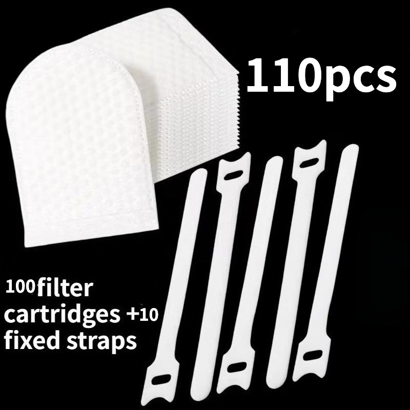 Image of 110pcs Faucet Filter Bag Set, Includes 80 And 8 Fixing Straps, Kitchen Drain Pipe Filter, High- Pre-filter For Intercepting Rust, Sediment, And Impurities, Practical Water Purification Accessory