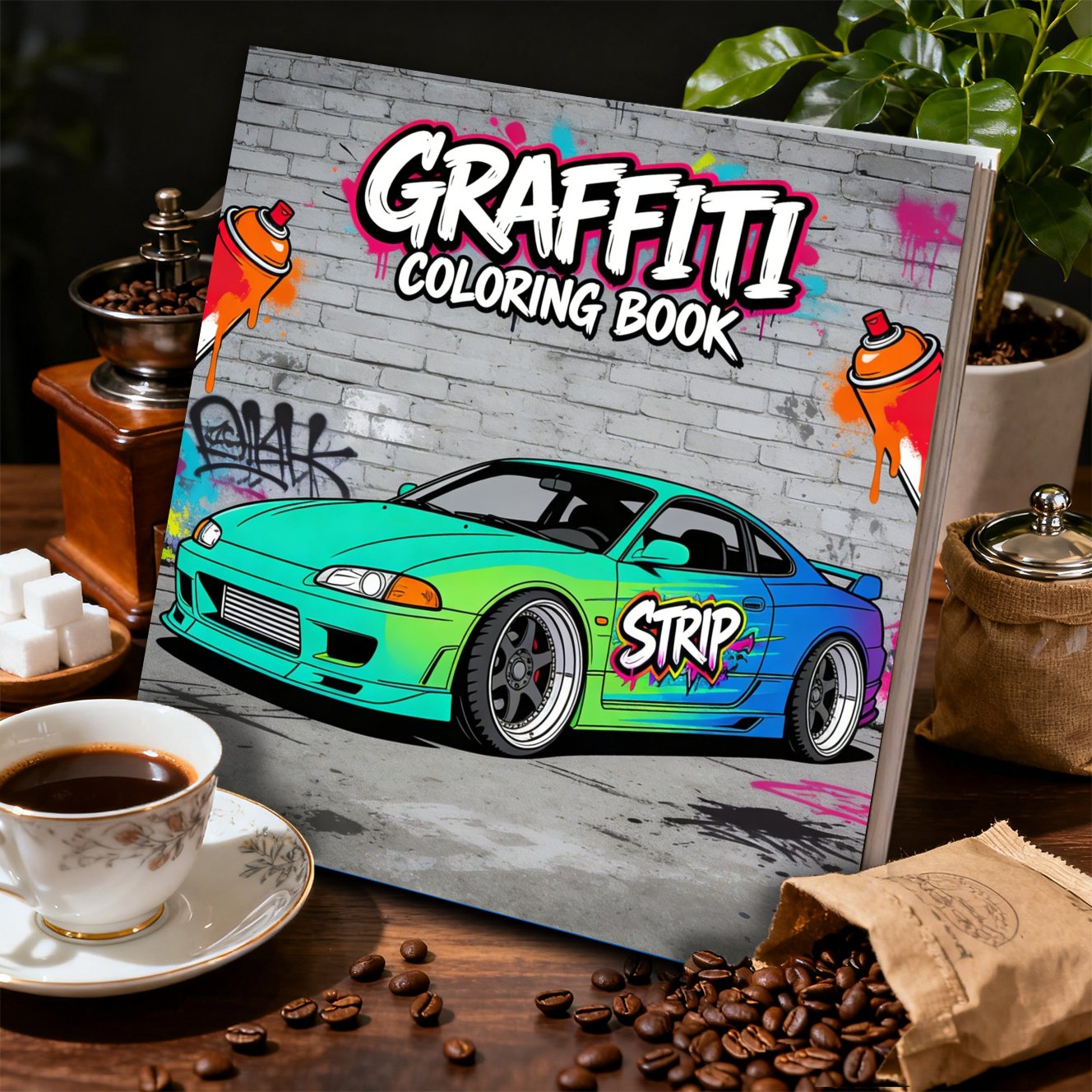 TEMU 20.5x20.5 Inch Street Art Mandala Adult Coloring Book For Women, And Easy Doodle Style With Car Patterns For Relaxation