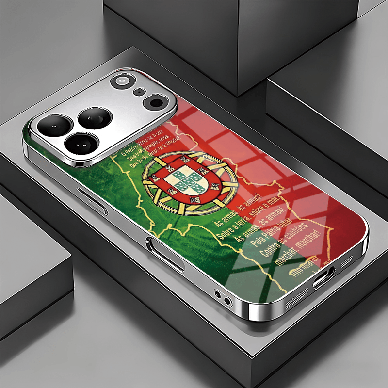 TEMU Étui Téléphone : Drapeau du Portugal et National - Compatible iPhone 17, 16, 15, 14, 13, 12, 11 Pro Max, X, XR, XS Max, 8, 7 Plus, Air - Coque