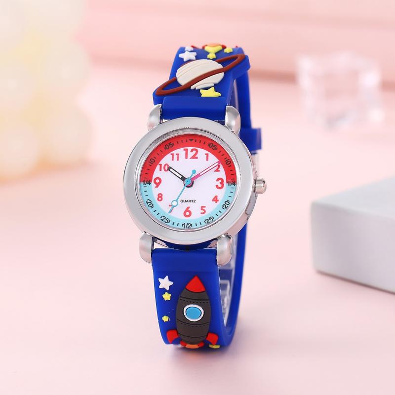 Cute Cartoon School Quartz 3d Three-dimensional Dinosaur Pattern Silicone Boys And Girls Gift