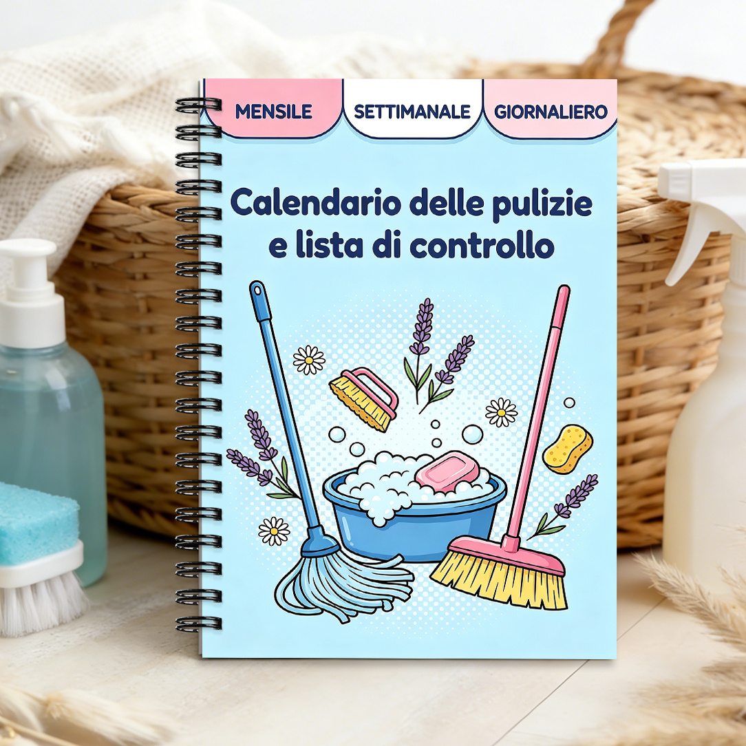 TEMU 1 pz Agenda Planner Italiana FENGMINYI con Lavanda Chiaro - di Pulizia Settimanale, Tabella delle Faccende e Calendario Adatta per Ufficio, per