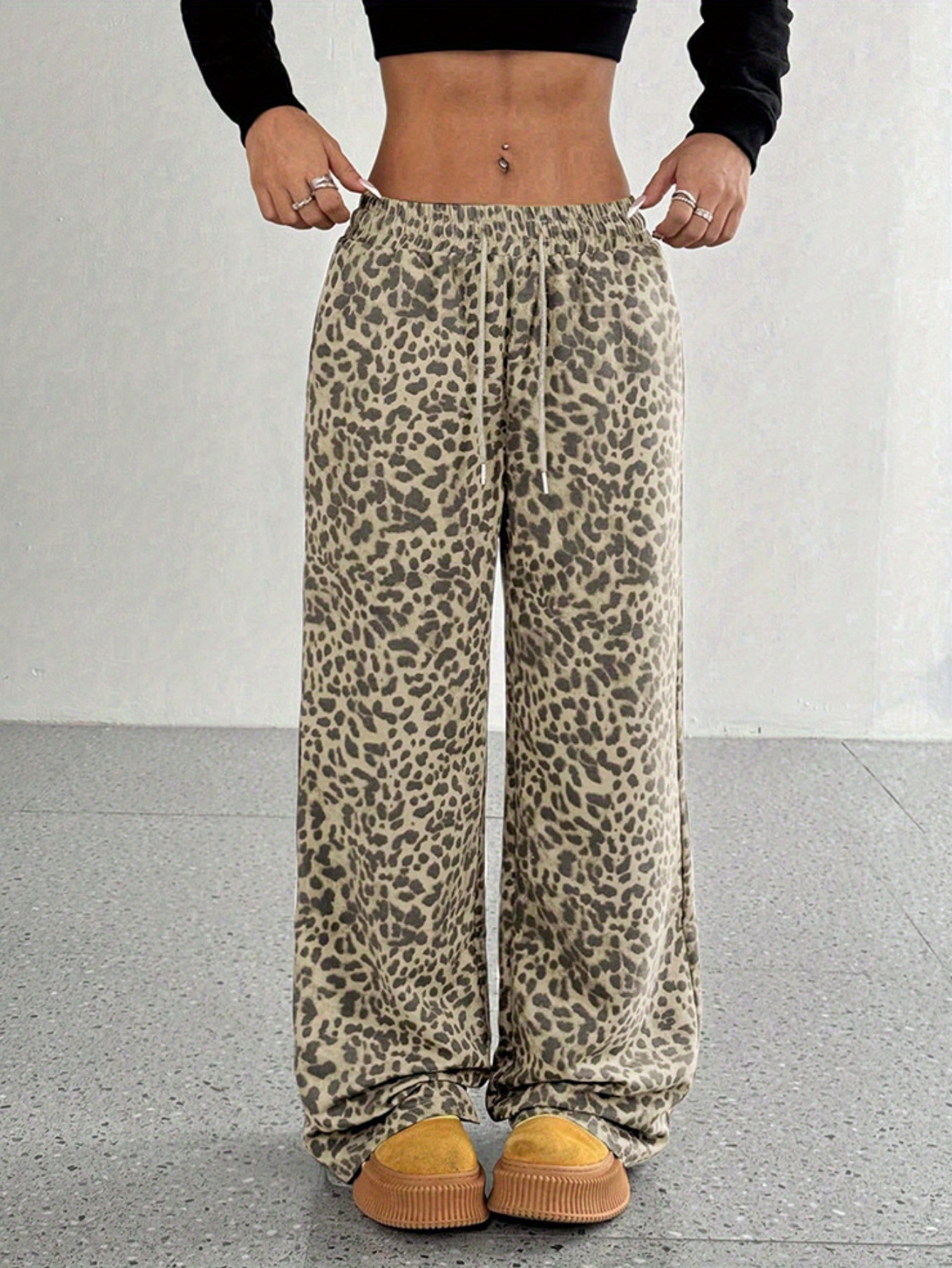 Hvyesh Low Ise Linen Pants Fo Women Flowy Wide Leg Summe