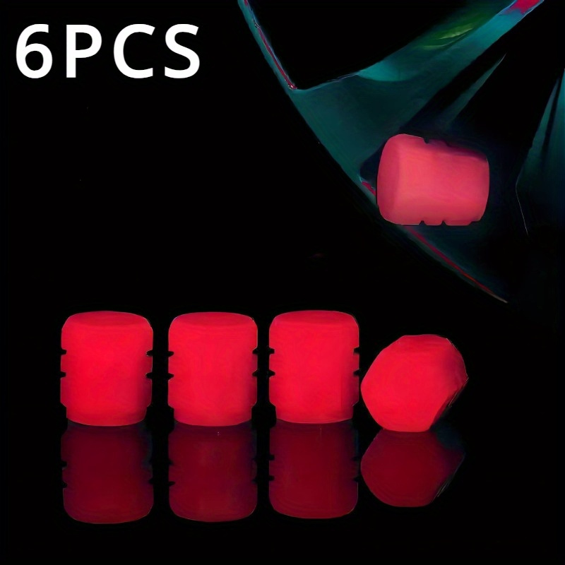 6-Pack Glow-in-the-Dark Valve Caps - Bright Neon Green Tire Decorations, Non-Slip Grip, Fit for Cars, Motorcycles, Bicycles - Night Riding Safety Accessories for Enhanced Visibility & Style, Motorcycle Customization, Eyecatching Design, Sturdy Construction, Bike Commuters