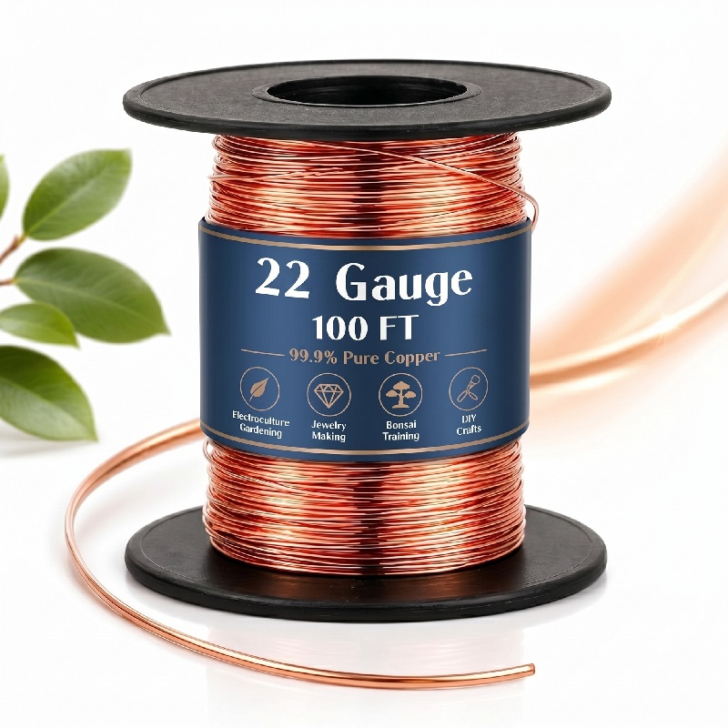 TEMU 1pc 100ft 22 Gauge Copper Wire, Soft Wire, Holds Shape , For Jewelry Making, Garden Plant Fixing, Sculpture Crafting, Floral Arrangement,