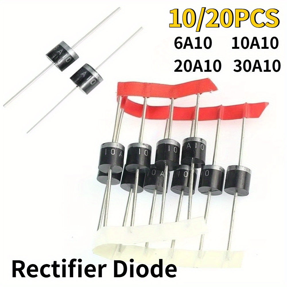 Uxcell 5Pcs 10SQ050 Schottky Rectifiers Diode, 10A 50V R-6 High Current Electronic Direct Plug-in Rectifiers Diodes