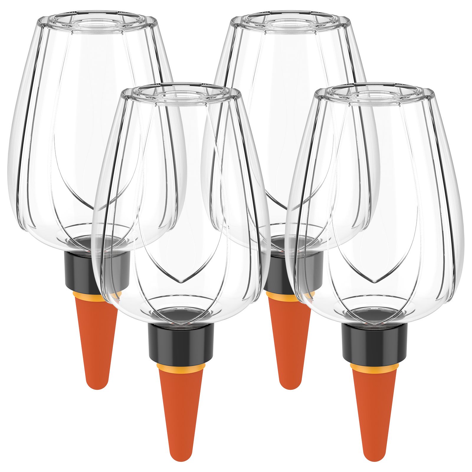 Image of 4pcs Cofit Self Watering System Suitable For Indoor/outdoor Use, Clear Slow Release Watering Dripper Insert For Pots, Flower Beds, Gardens - Plastic Plant Watering Control For Low-