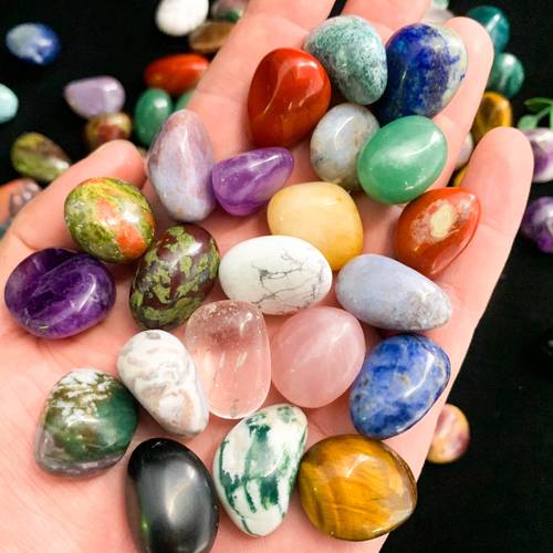 27pcs of natural mixed colored crystal tumbled stones large polished stones for aquarium filler decorative stones for flower pots and aquariums jewelry making decoration gardens fountains and other diy projects