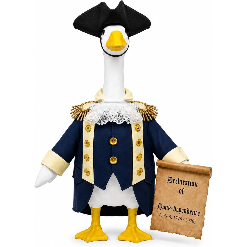 TEMU 2026 New Product 23-inch Porch Goose Patriotic Costume Clothing Outfit Set Festival Attire Anniversary Goose Apparel Decoration Ornament Outfit