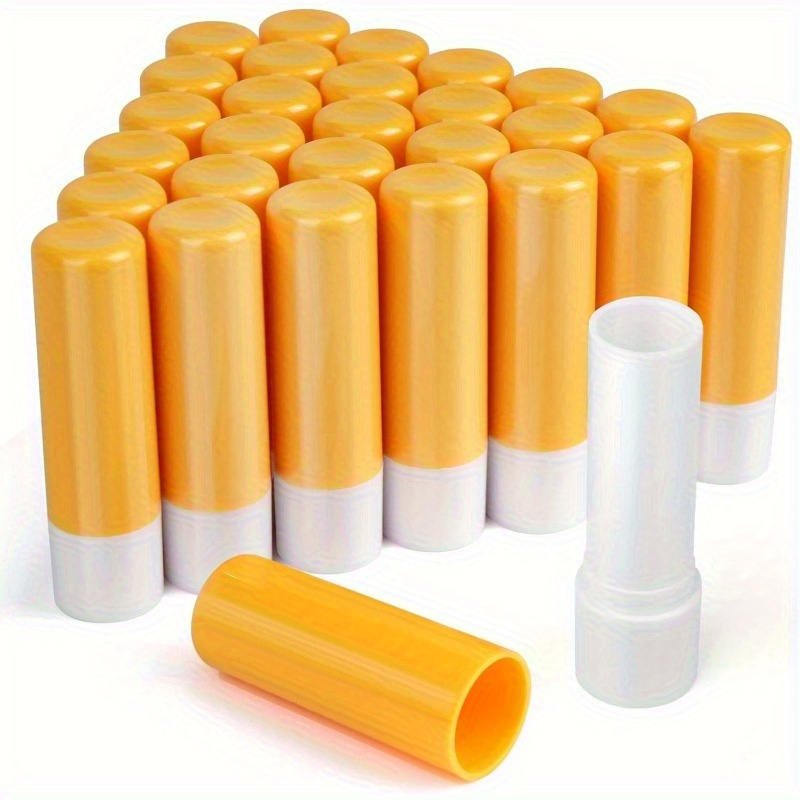 28 stück duftfreie lippenbalsam-tuben mit druckverschluss - auslaufsicher, nachfüllbare & wiederverwendbare gelbe behälter für lippenbalsam, make-up-cover-up - reisefreundlich & hochwertig