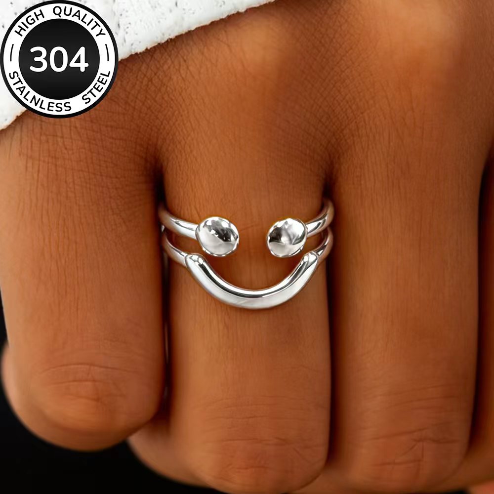 High-quality Hypoallergenic Stainless Steel Adjustable , Fade-resistant, Simple And Elegant, A Stylish Women's Ring Suitable For Daily Wear Or Parties, A Jewelry Accessory, A Delicate Gift For Women.