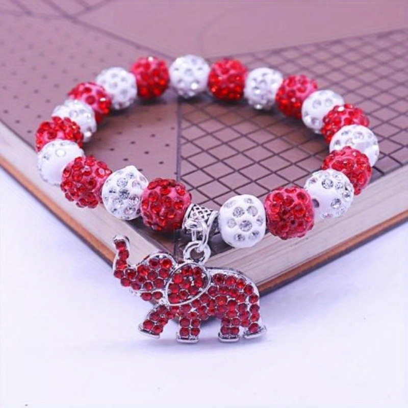 

Red Synthetic Zirconia Metal Pendant Bracelet