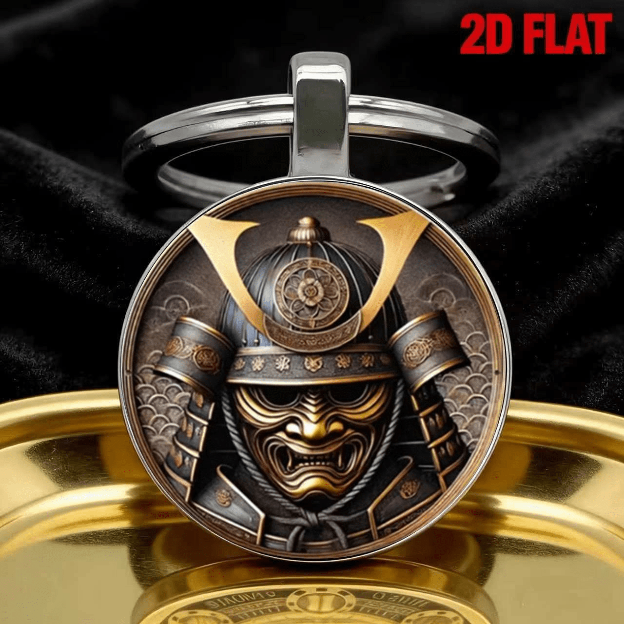 TEMU 2d Flat 1pc Retro Japanese Keychain, Historical Theme Decoration, Suitable For Handbags, Backpacks, Car Keys, Round Glass Shape, Durable Metal