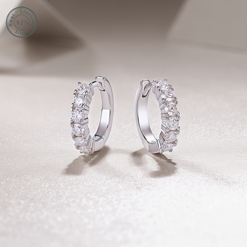 925 silver inlaid 5 moissanite   earrings suitable as an anniversary birthday halloween or christmas gift for your girlfriend wife friend or yourself Product details 6