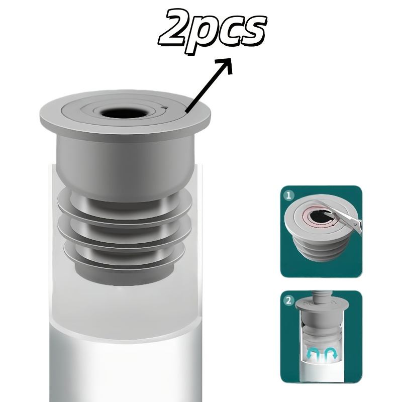 E-shop 2er-Pack Grauer Waschmaschinen Ablaufrohr Dichtungsring | Spezieller Abwasserrohr O-Ring, Wasserrohr Dichtung, Kompaktes Design Flexibler