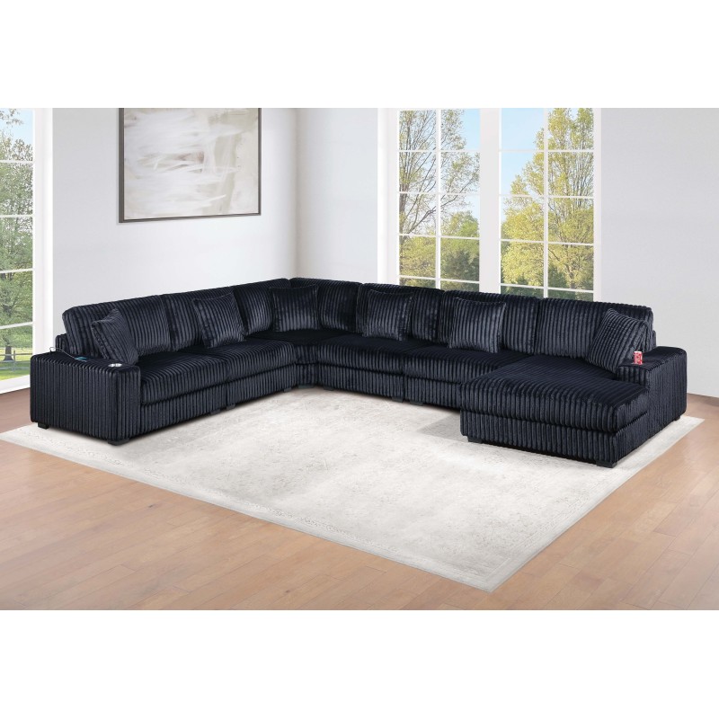 6-Piece Ash Grey Chenille Modular Sectional Sofa Set