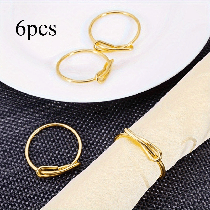 TEMU Rangement de serviette de table noué, porte-serviette en métal robuste, décoration moderne pour un ensemble cadeau de mariage, pour Halloween,