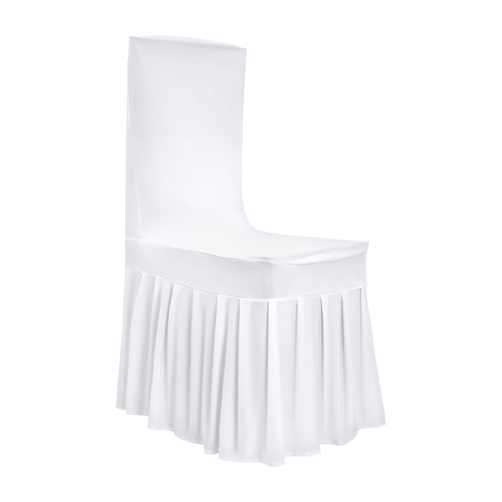 TEMU 20pcs Set Of White Pleated Stretch Chair Covers, Thickened Version Soft And Wrinkle-resistant Spandex Blend High Elasticity Fits Chair Types