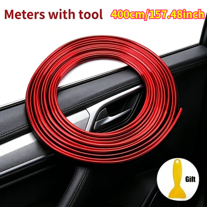 TEMU 4m/157.48in Universal Flexible Car Moulding Trim Strip - Interior Dashboard & Door Decoration For Auto Styling