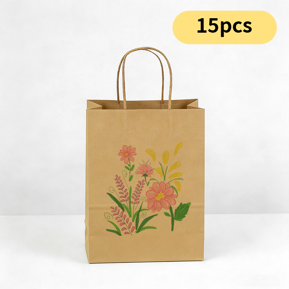Thickened Printed Gift Tote Bag with Vibrant Floral Print