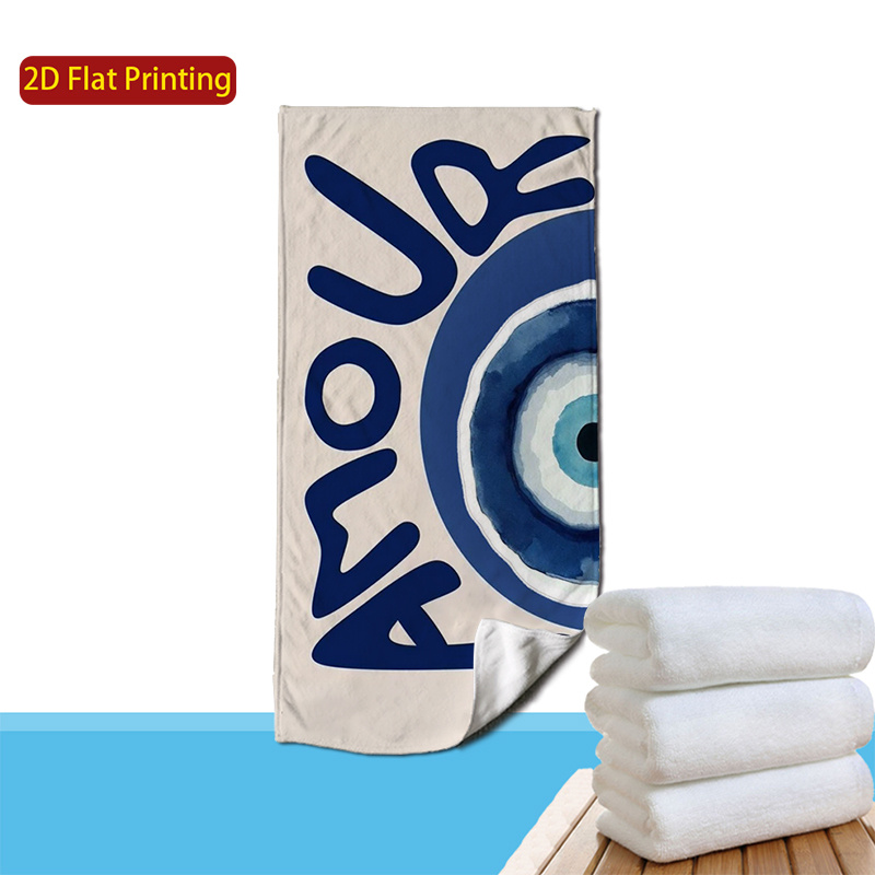 2D Ploščata - 2D Ploščata - 2D Tisk 1 kos - Brisača za plažo z motivom francoskega zlobnega očesa, primerna za plažo, bazen, kampiranje,