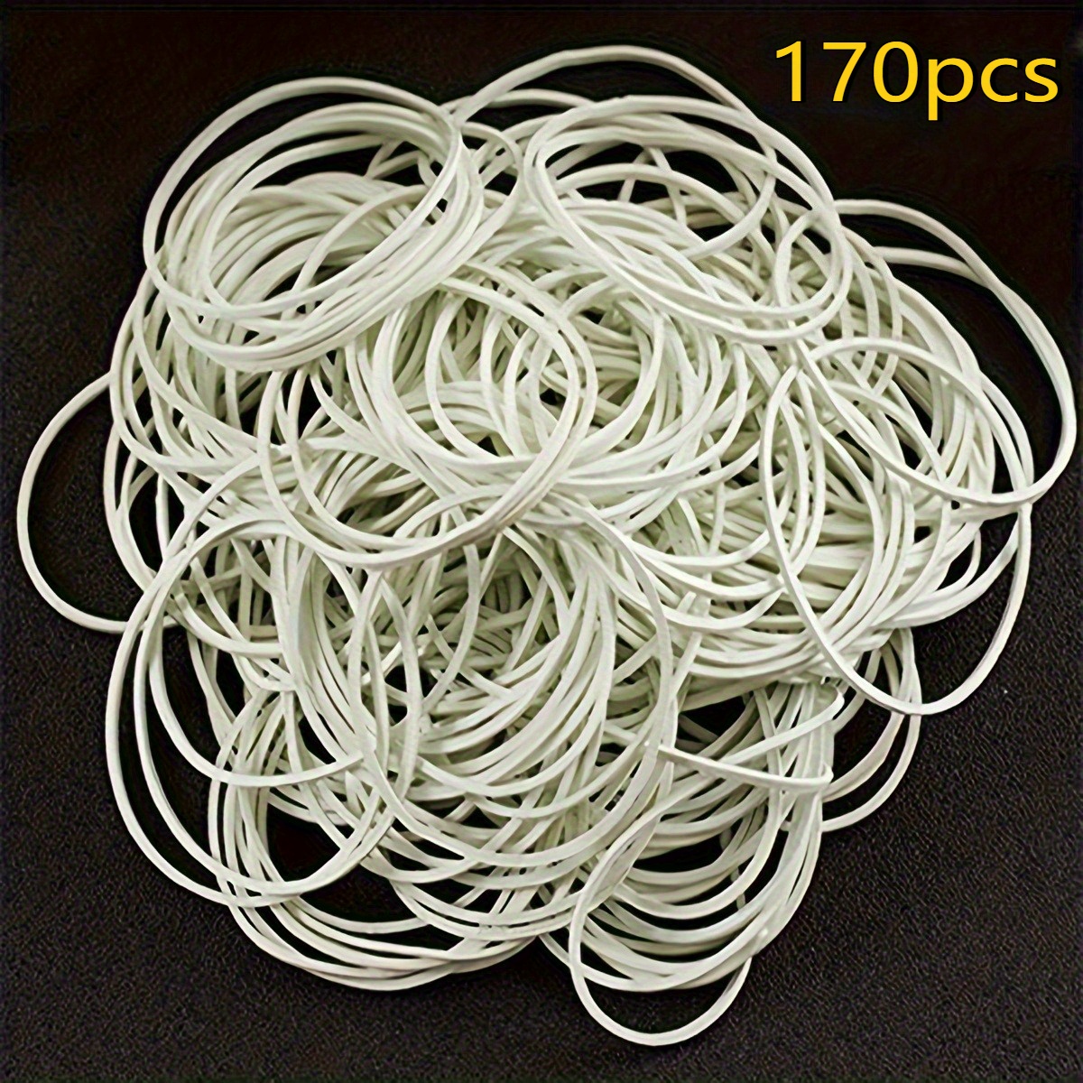 170pcs White Rubber Band, Elastic Stretchable Strap, Durable Rubber Band, Suitable For Storage, Office