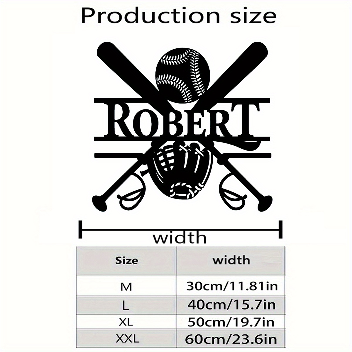TEMU Customizable Baseball-themed Metal Wall Art Sign - Personalized "" Design With Baseball, Bat & Glove - Ideal For Sports-themed Room Decor,