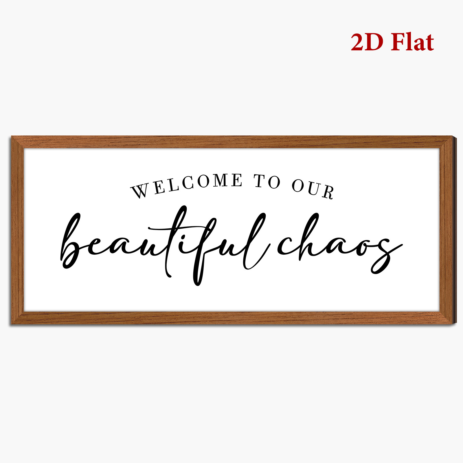 TEMU 2d Flat, 1pc 2dflat "welcome To Our Beautiful " Rustic Farmhouse Wall Sign - Wood Frame Suitable For Front Door, Living Room, Kitchen Decor -