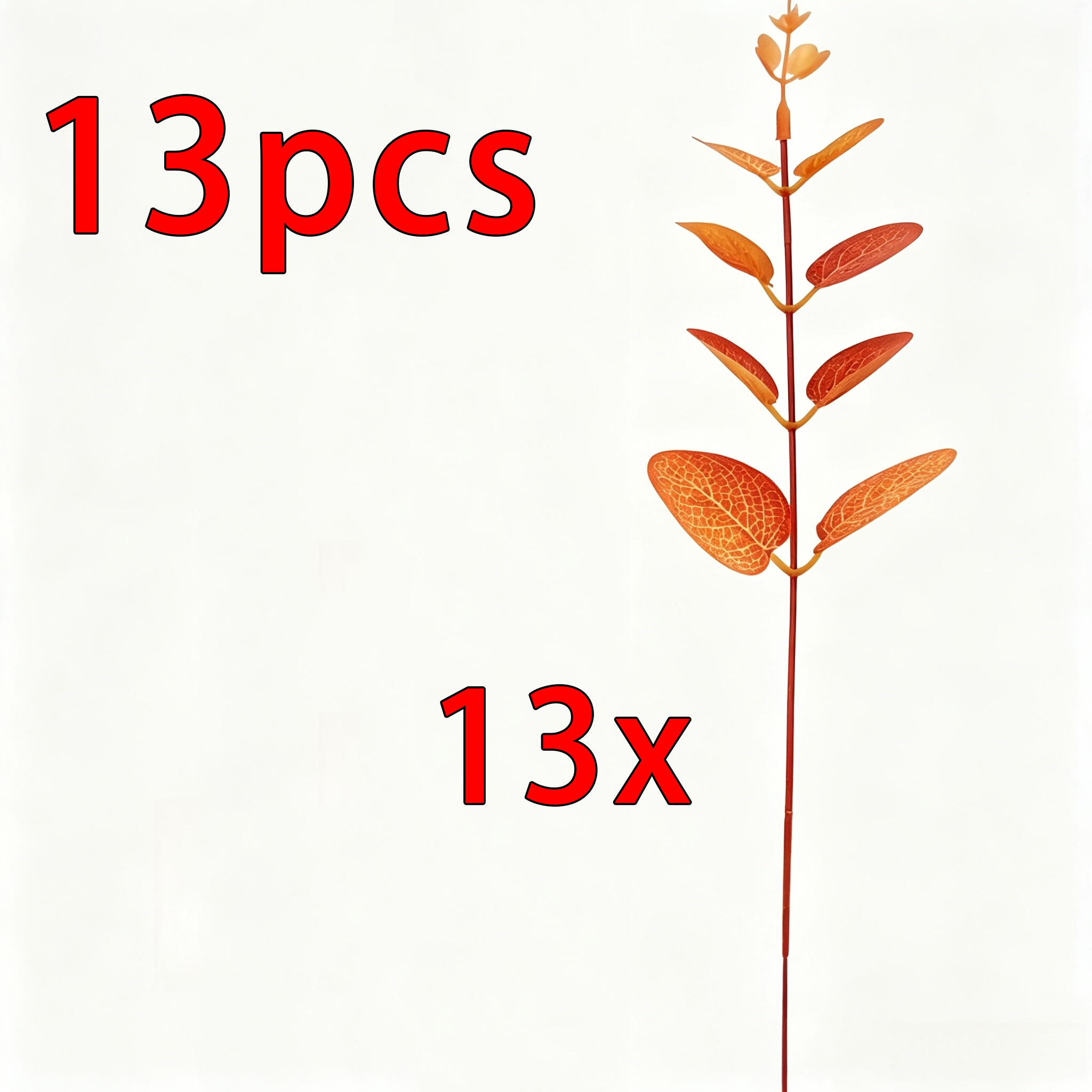 TEMU 13 pièces de fausses feuilles d'eucalyptus aux couleurs d'automne, branche de feuille d'eucalyptus argentée simple, taille 30 cm/11,81 pouces,