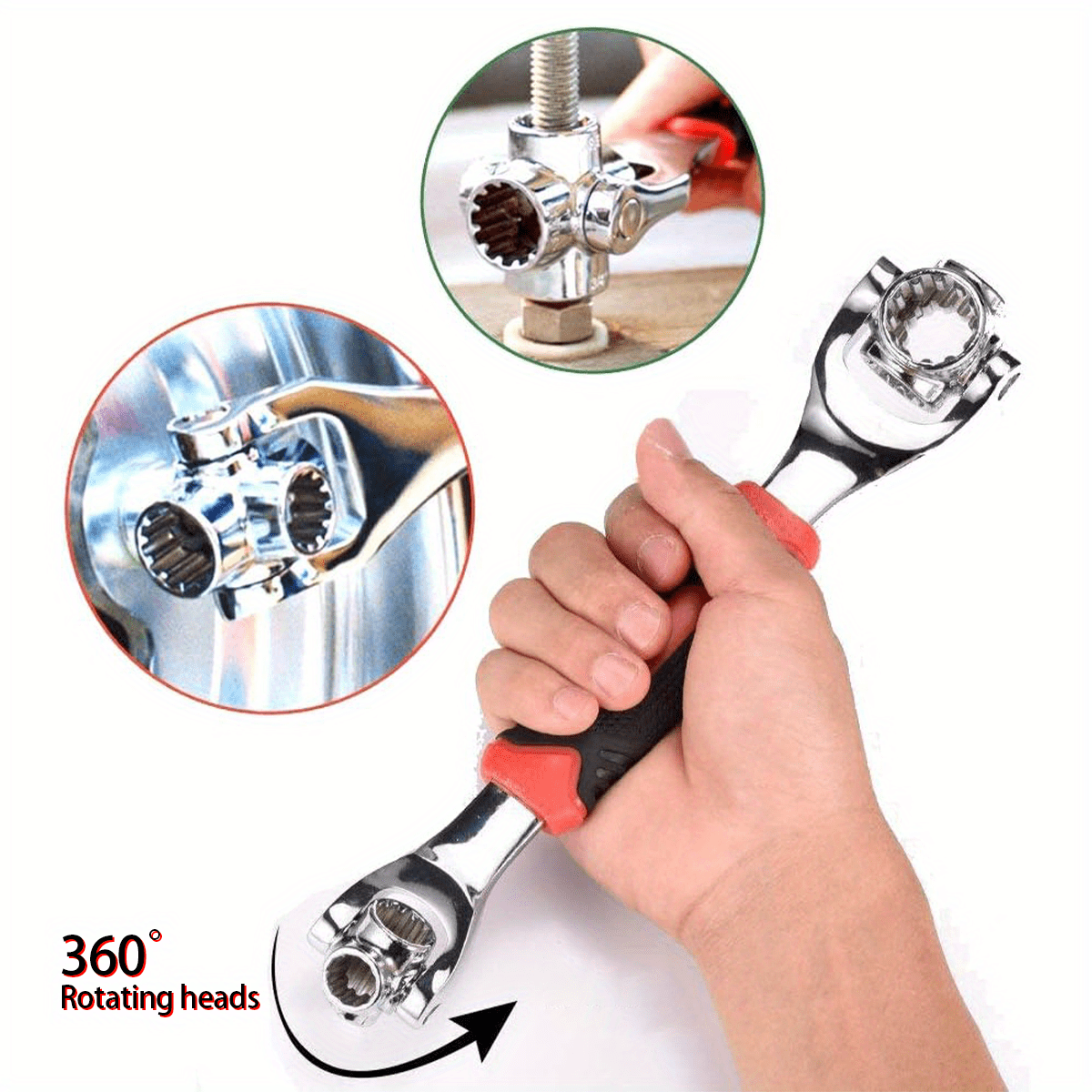 48 in 1 wrench with 360 rotating head stainless steel socket tool for home car repair ergonomic non slip handle fits standard metric bolts 8mm to 13mm versatile wrench tool handling stainless steel tool adjustable wrench details 3