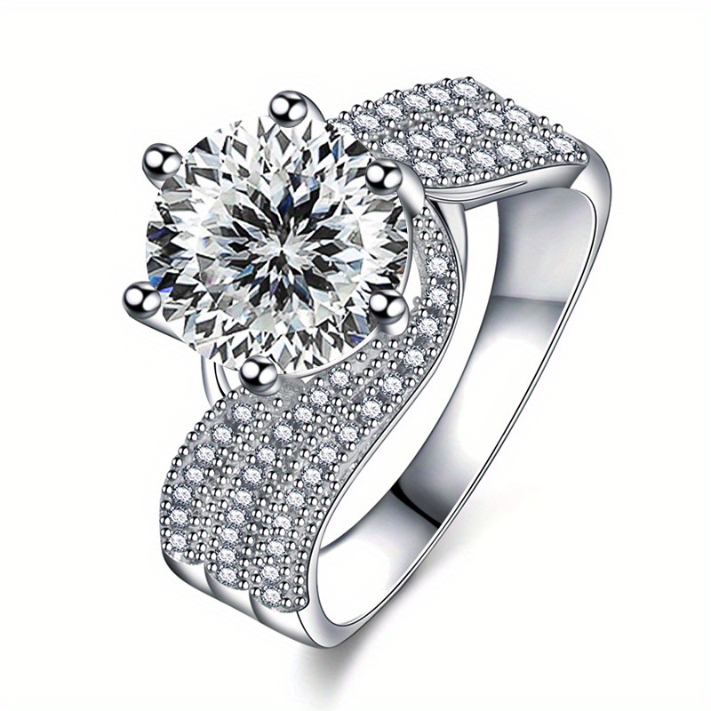Women's 925 Sterling Silver Moissanite Ring, 5-Carat Wedding Proposal