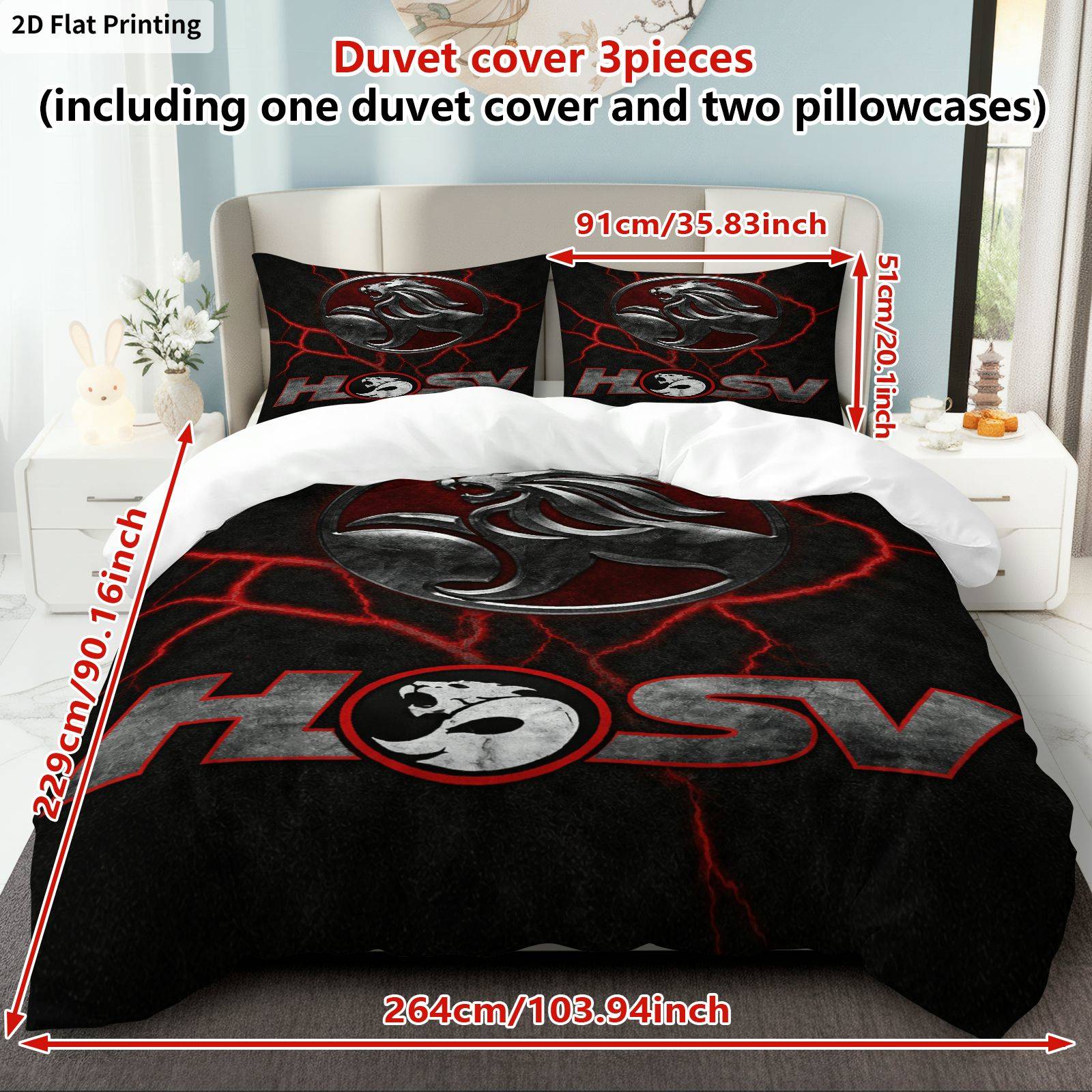 TEMU 3pcs Bedding Including 1 Duvet Cover And 2 Pillowcases (filler Not Included), Featuring A Black And Logo Theme, A Birthday Gift. This Ideal For