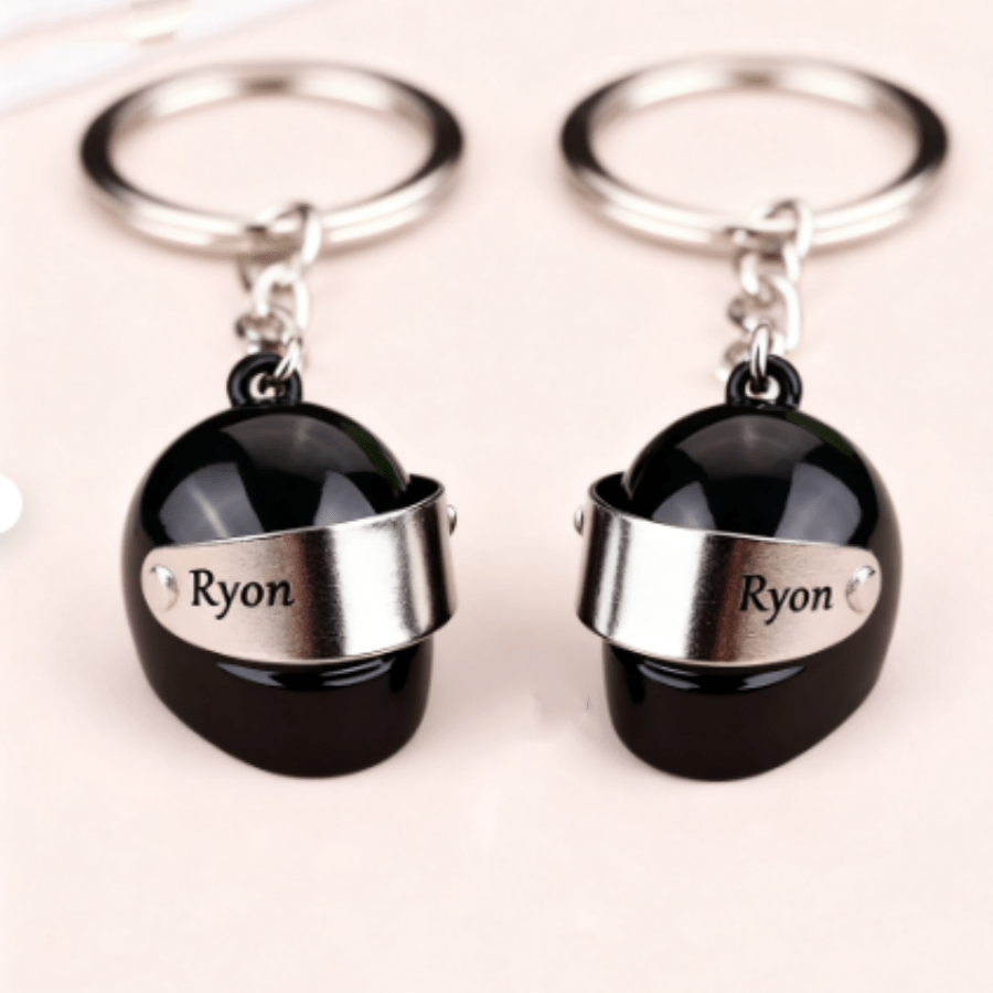 TEMU 2pcs Personalized Custom Engraved Stainless Steel Motorcycle Keychain, Fashionable -shaped Accessory For Bags, House Keys, And Car Keys. As A