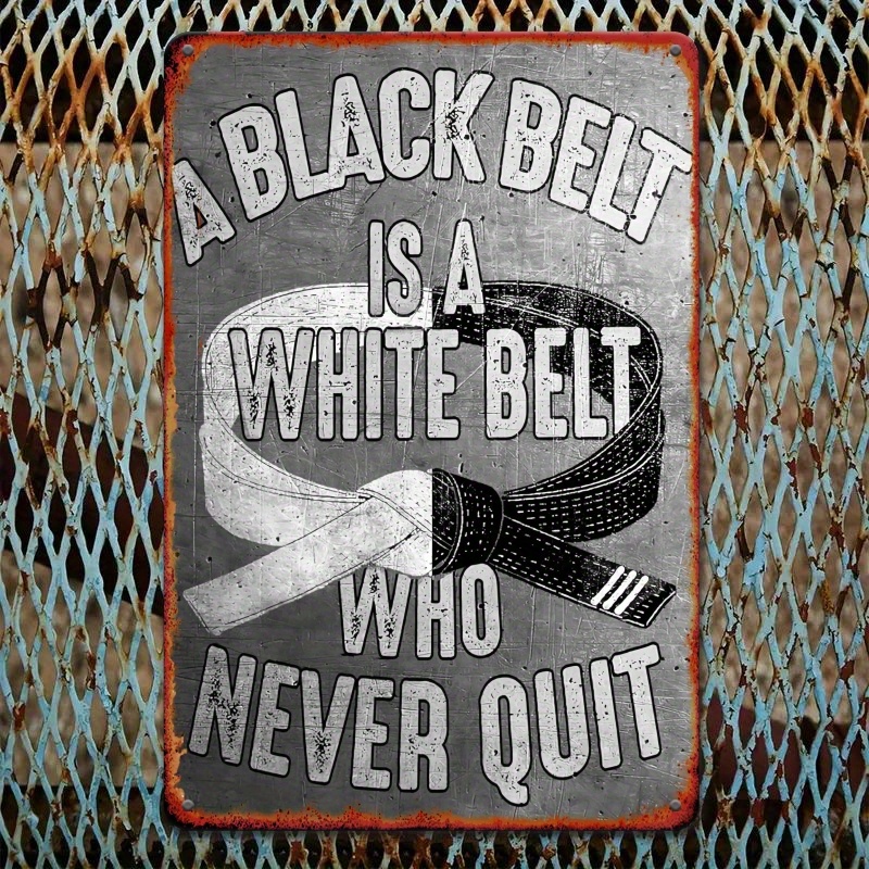 TEMU 2d Flat, 1pc Black Belt Martial Arts Poster - Vintage Taekwondo Wall Decor Suitable For Gyms, Dojos, Offices & Home - Artificial Board With