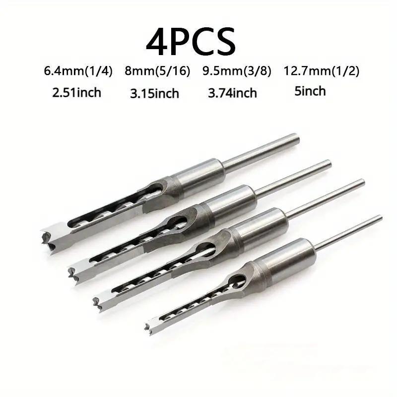 TEMU Juego de 4 piezas que brocas cuadradas, brocas cuadradas para , espátulas cuadradas, brocas para agujeros de ojo y espátulas cuadradas para